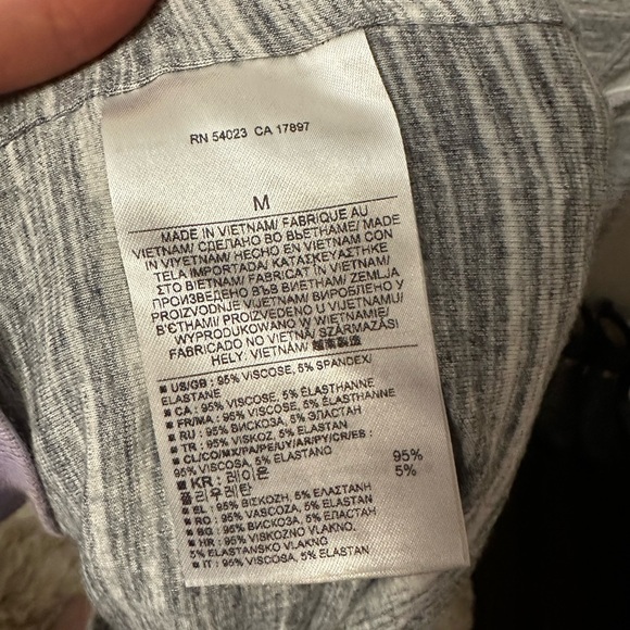 Banana Republic Grey and White, Ruched, V-Neck, Body Con Dress, Size Medium - Picture 9 of 17